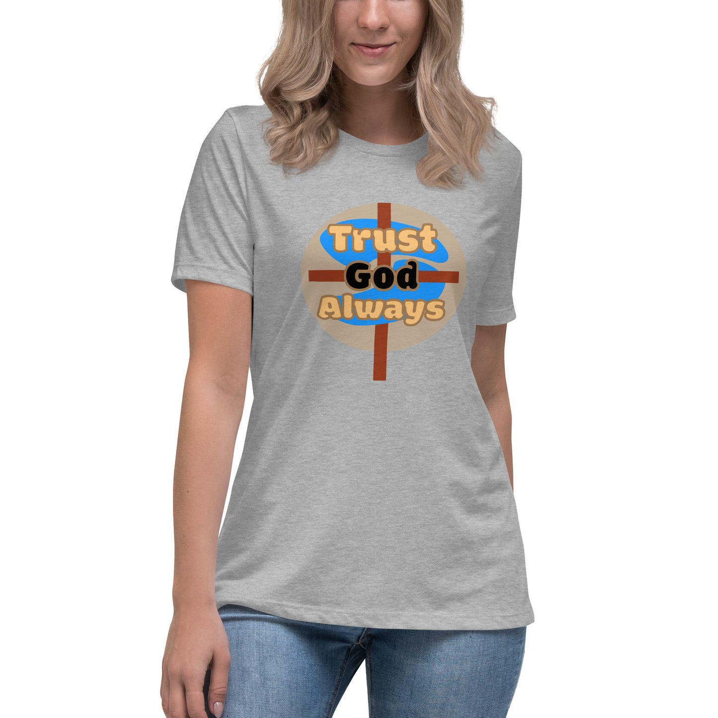 Trust God Women's Relaxed Fit Tee, Athletic Heather