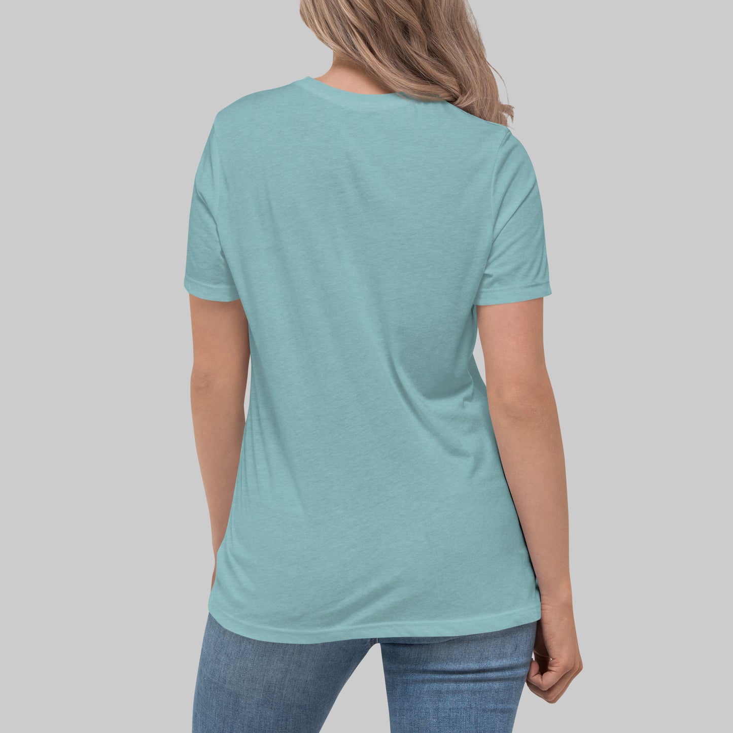 Trust God Women's Relaxed Fit Tee, Heather Blue Lagoon