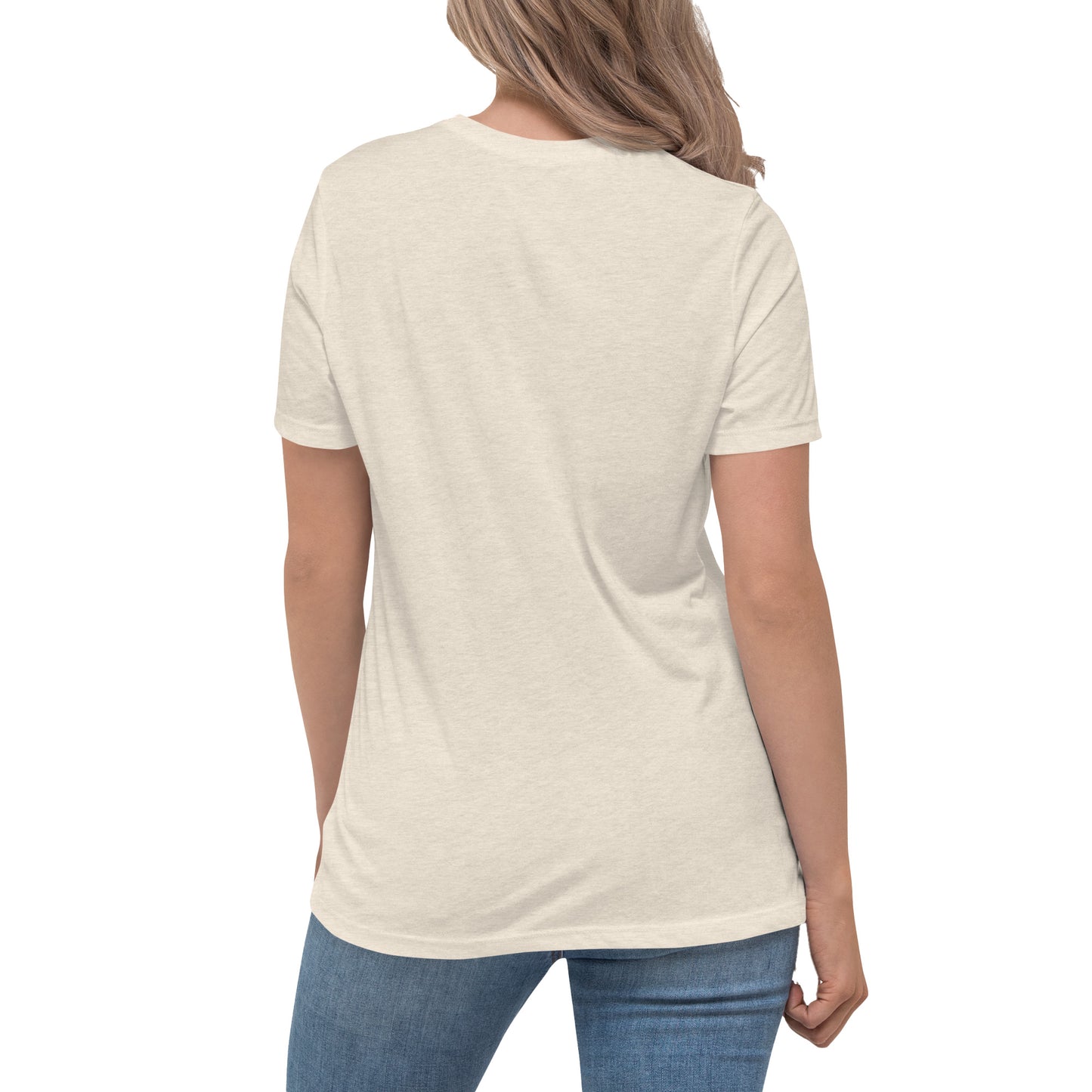Trust God Women's Relaxed Fit Tee, Heather Prism Natural