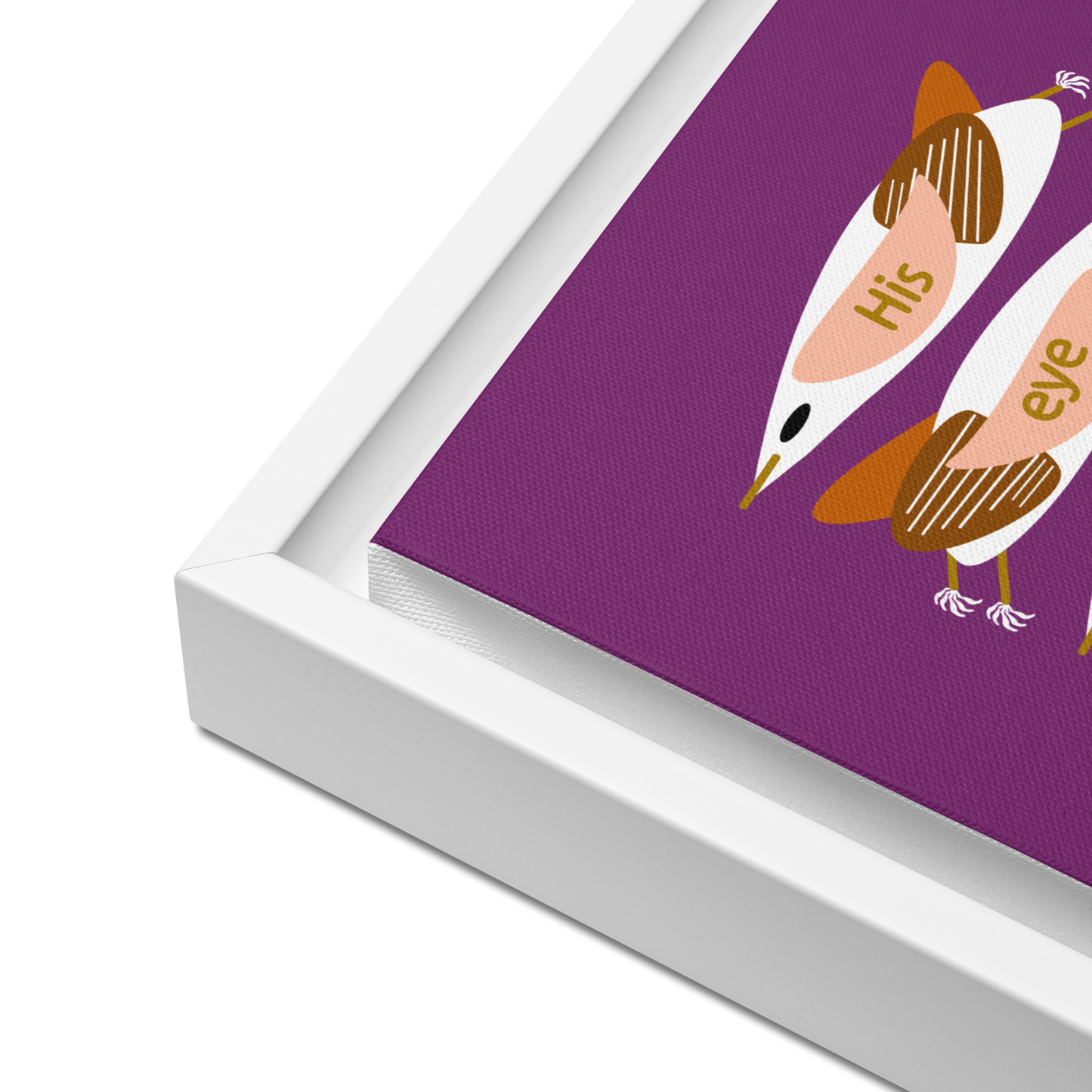His Eye Is On The Sparrow, Framed Canvas Print, 12x16