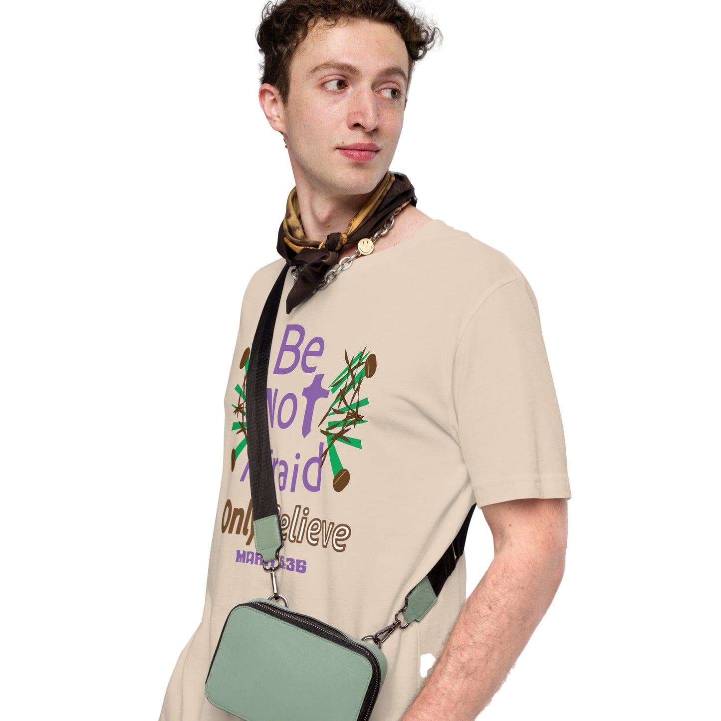 Be not afraid only believe Christian tee, Soft Cream