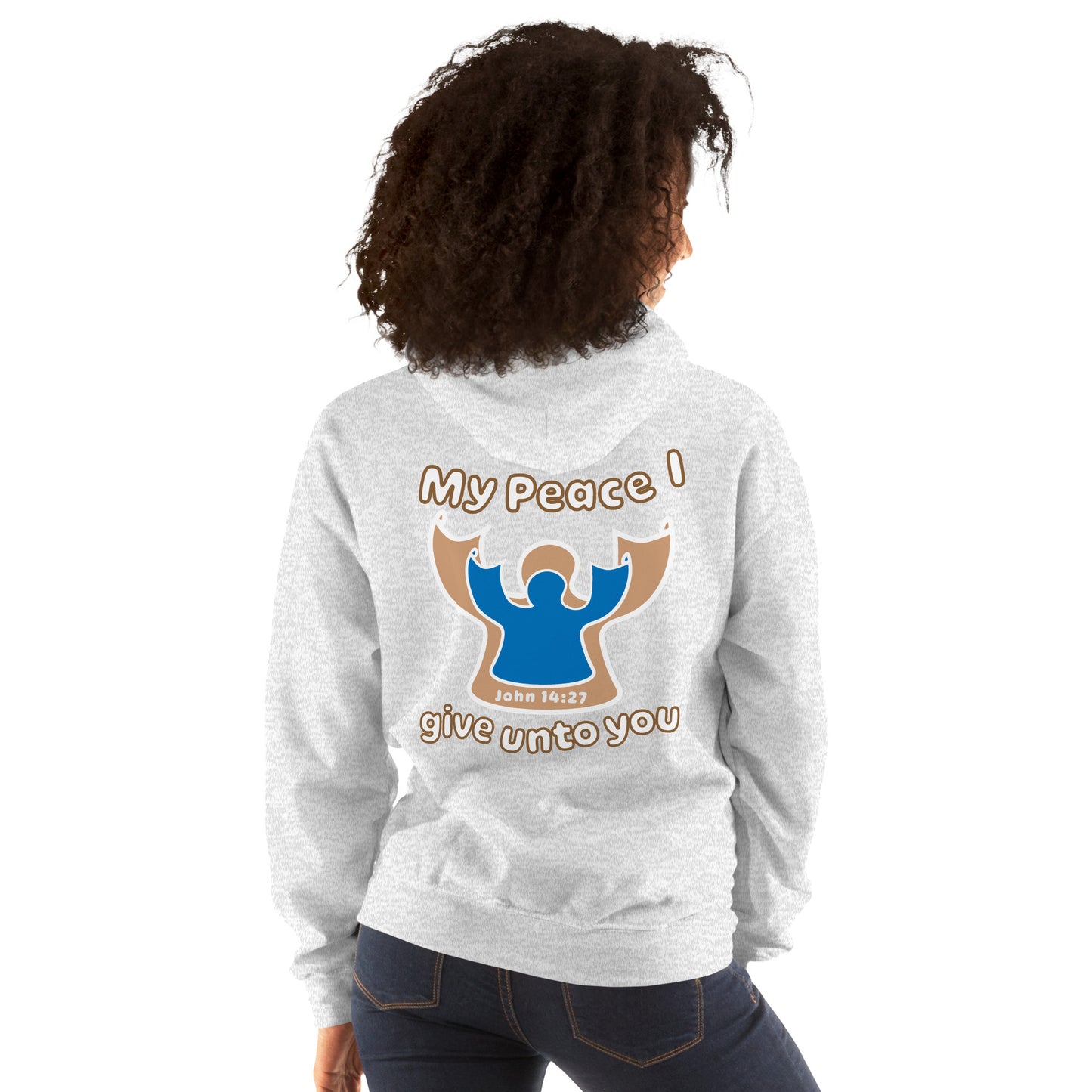 Peace I Leave With You Angel Hoodie, Ash