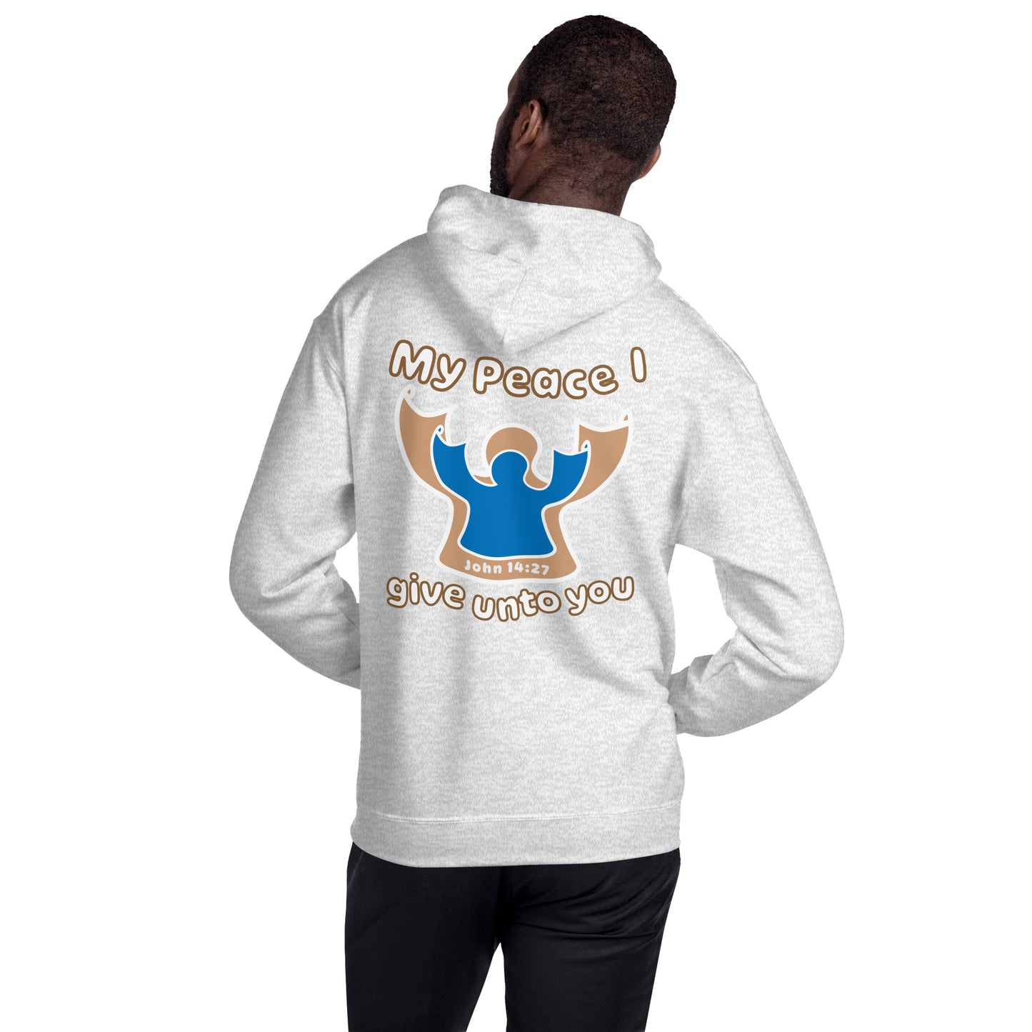 Peace I Leave With You Angel Hoodie, Ash