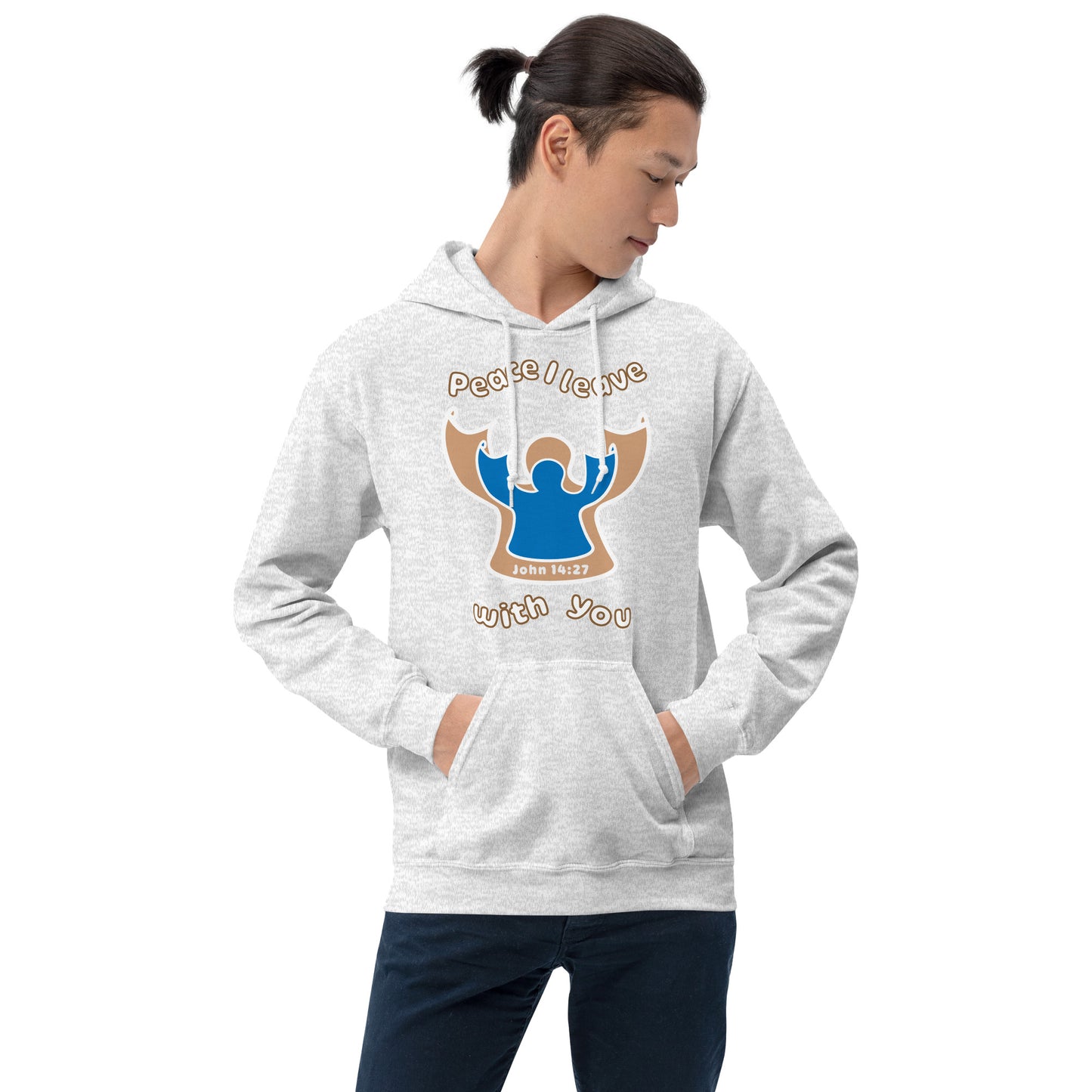 Peace I Leave With You Angel Hoodie, Ash