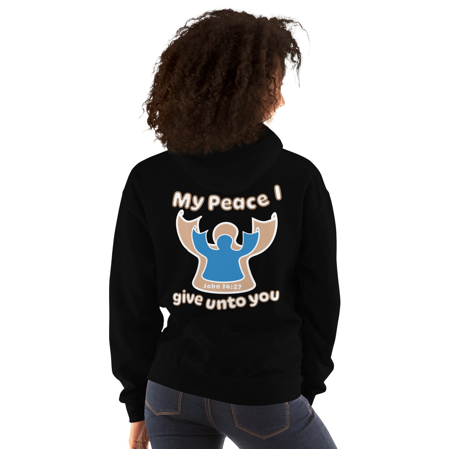 Peace I Leave With You Angel Hoodie, Black