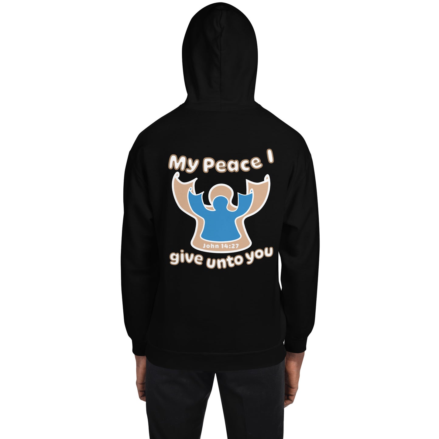 Peace I Leave With You Angel Hoodie, Black