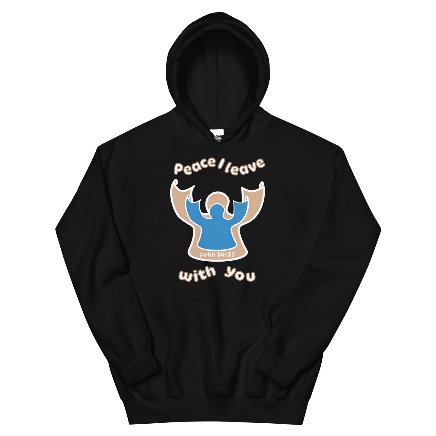 Peace I Leave With You Angel Hoodie, Black