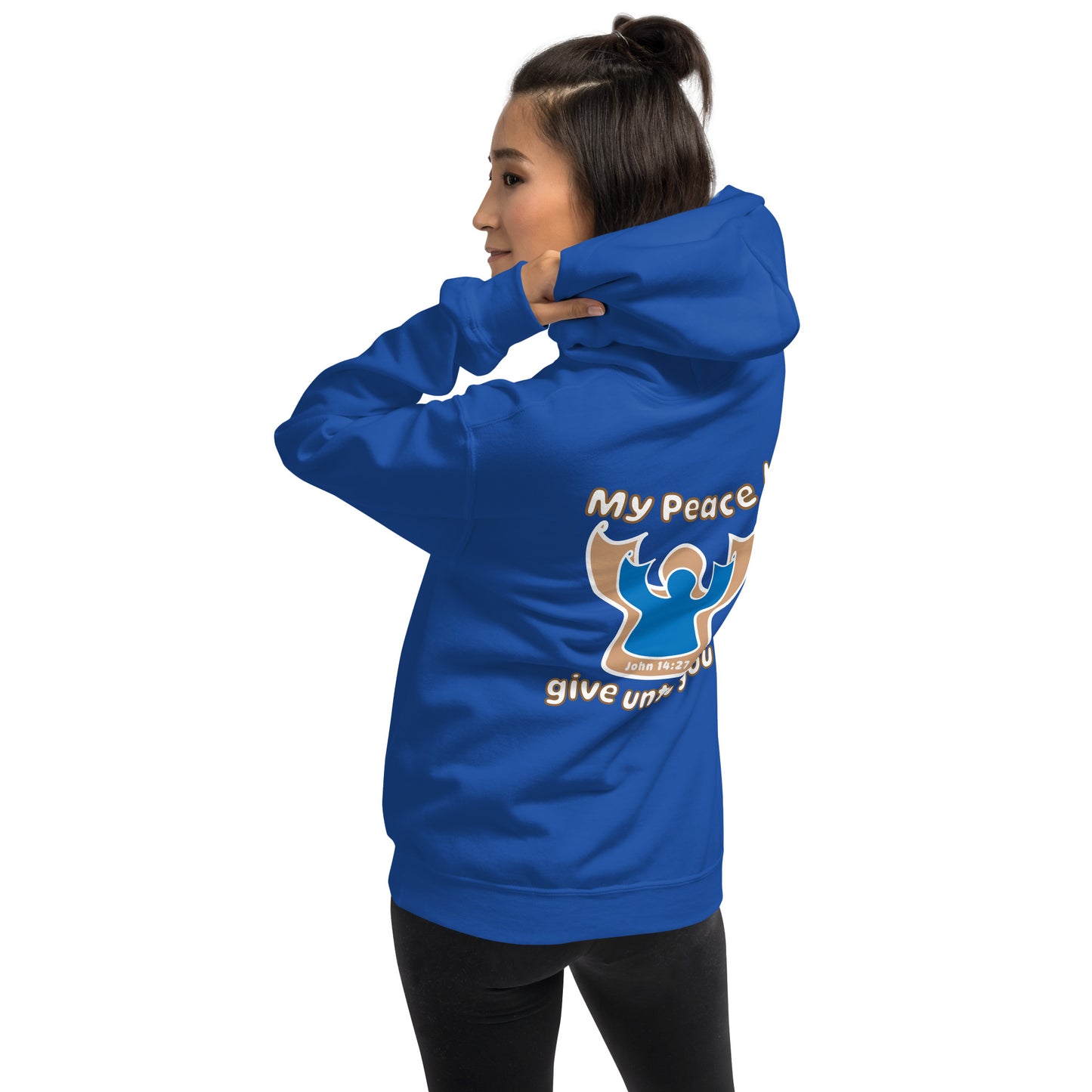 Peace Angel Clothing, Beige Blue Angel, Hoodie, Royal