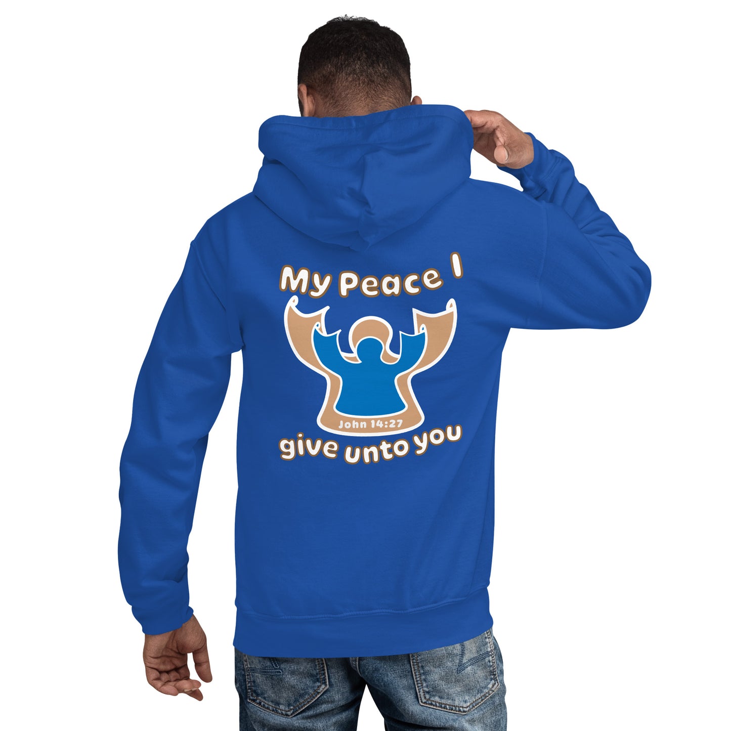 Peace Angel Clothing, Beige Blue Angel, Hoodie, Royal