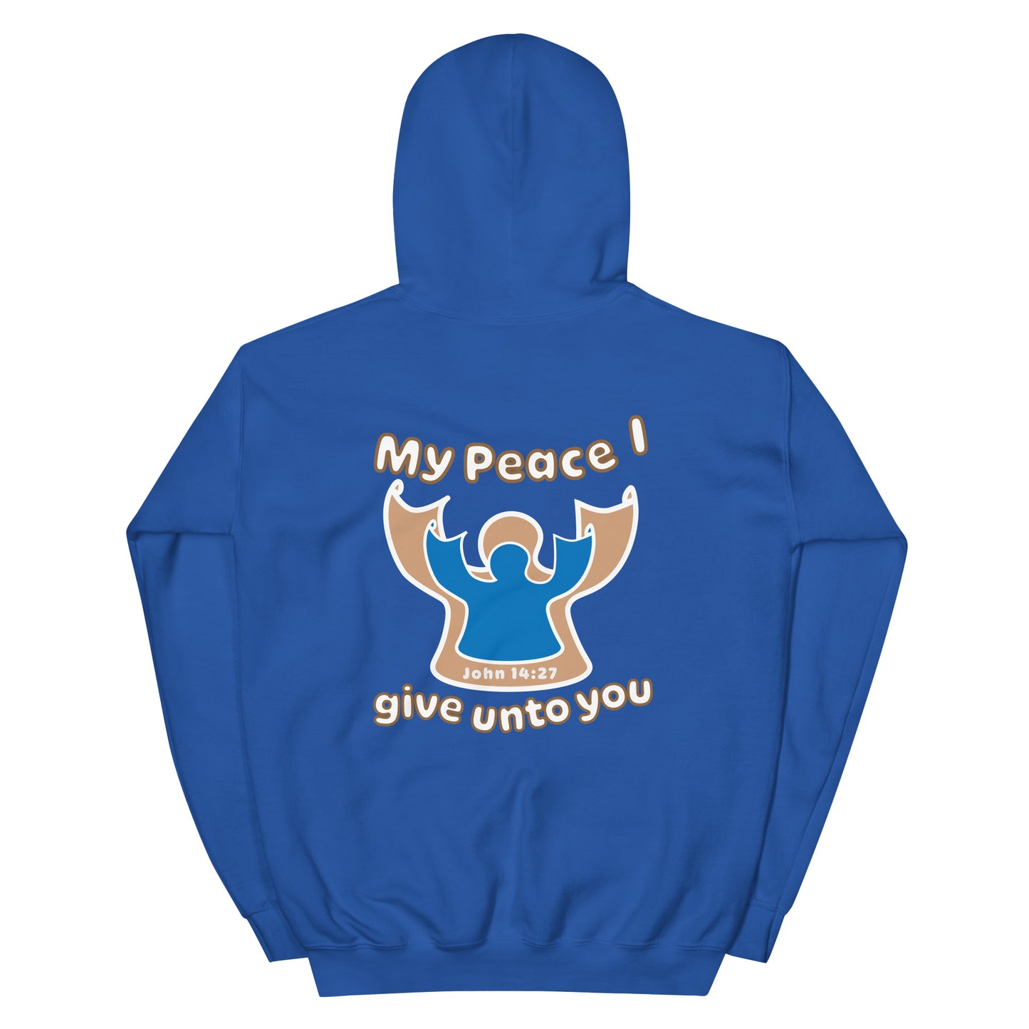 Peace Angel Clothing, Beige Blue Angel, Hoodie, Royal