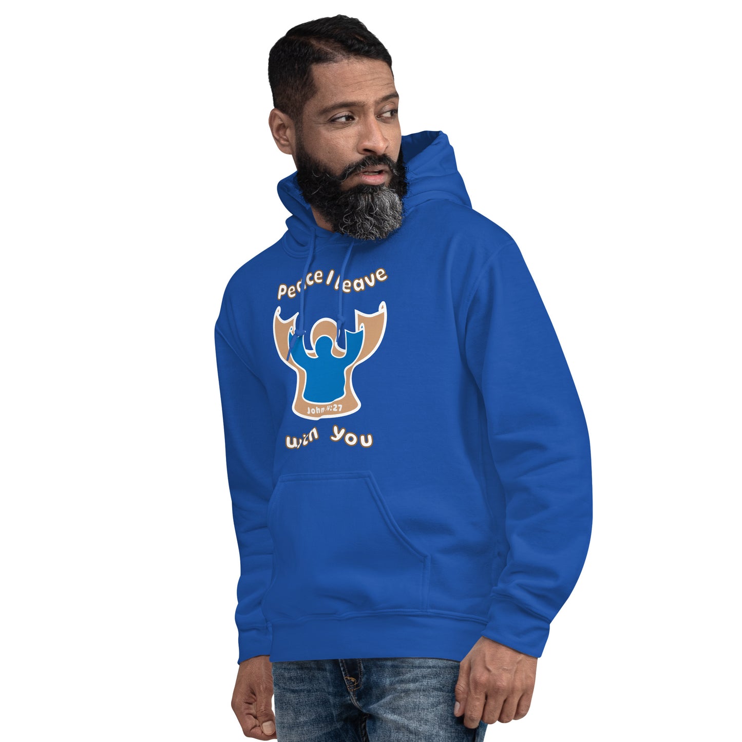 Peace Angel Clothing, Beige Blue Angel, Hoodie, Royal