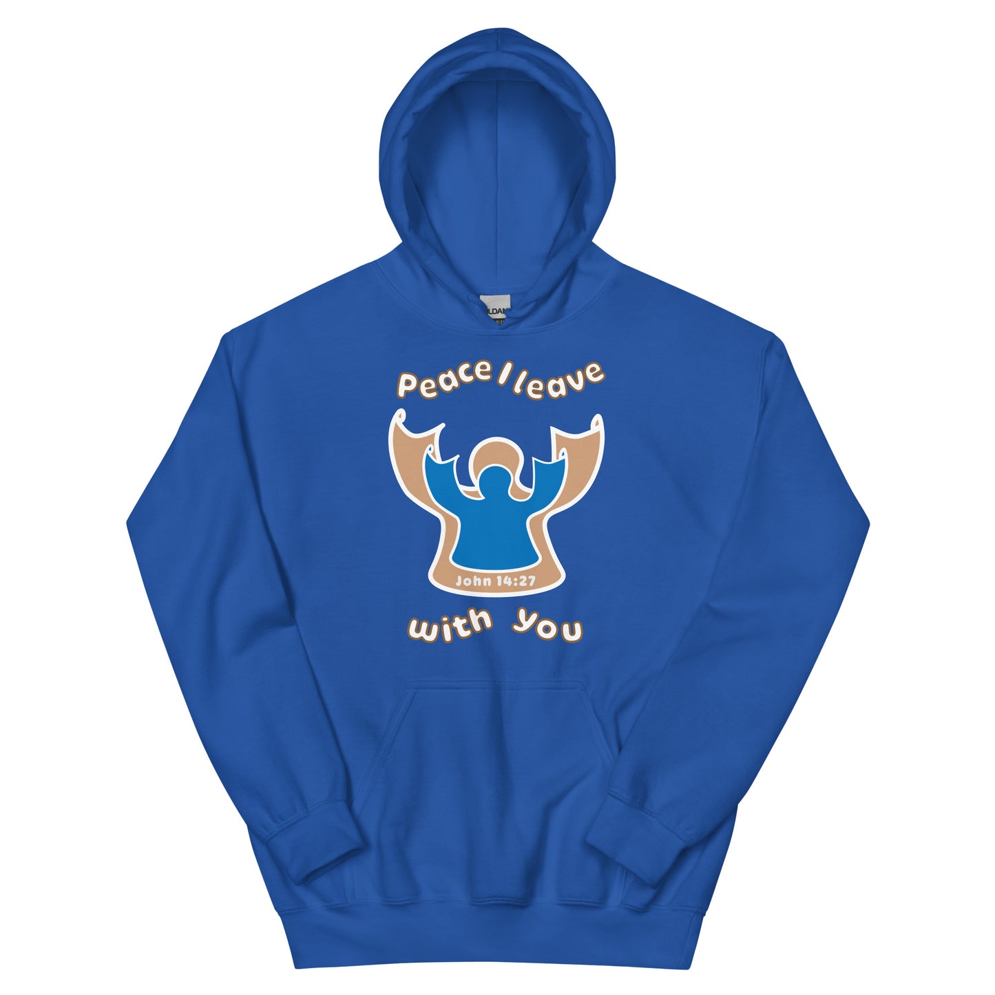 Peace Angel Clothing, Beige Blue Angel, Hoodie, Royal