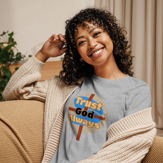 Trust God Women's Relaxed Fit Tee, Athletic Heather