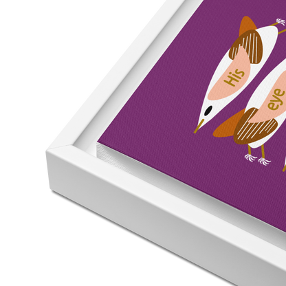His Eye Is On The Sparrow, Framed Canvas Print, 12x16