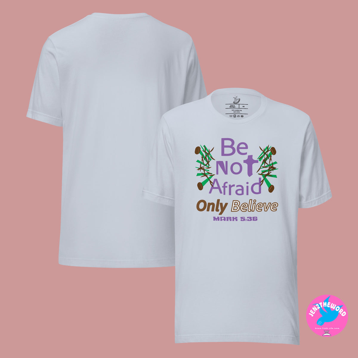 Light Blue Christian unisex t-shirt for teens, men and women be not afraid