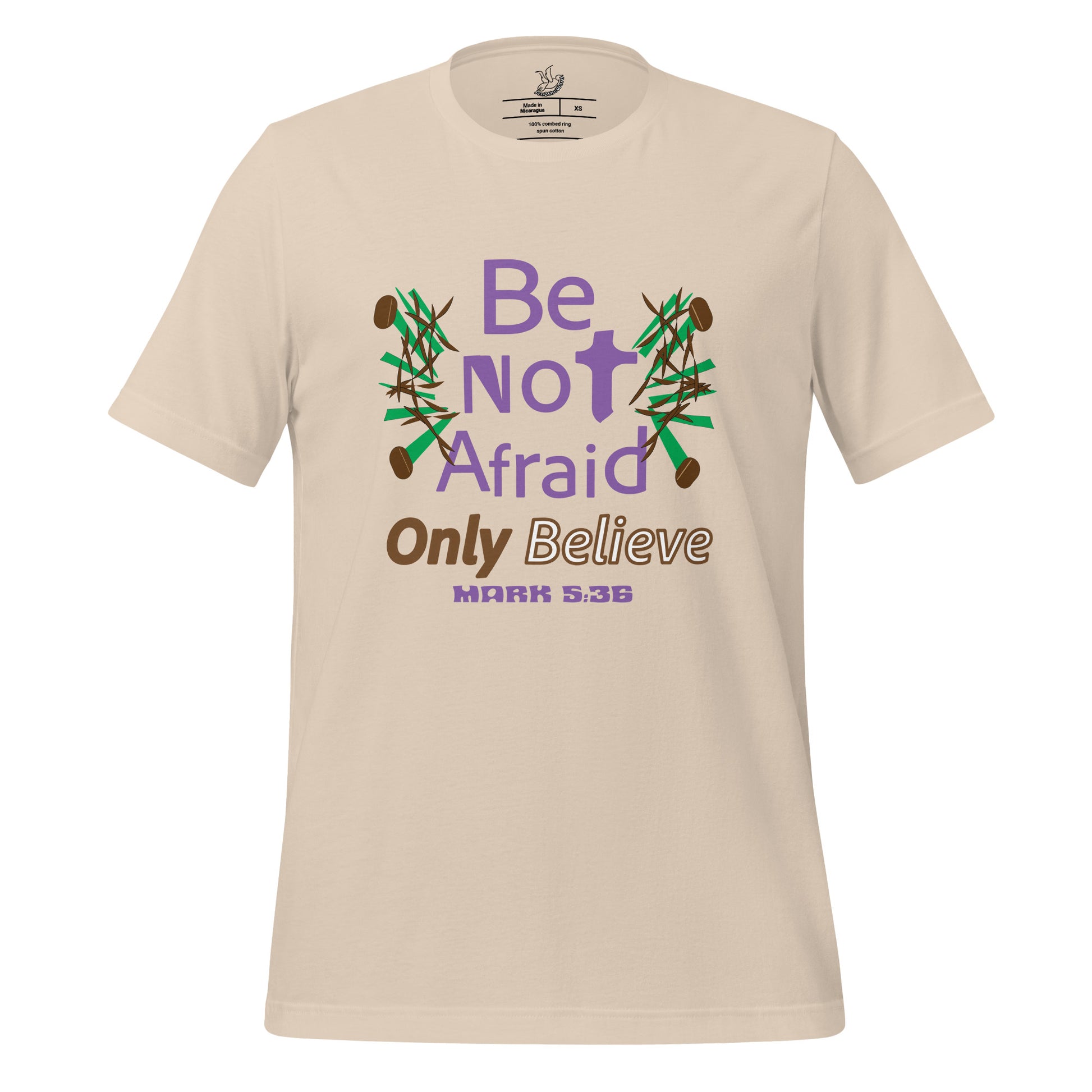 Soft cream be not afraid only believe Mark 5:36 christian t-shirt