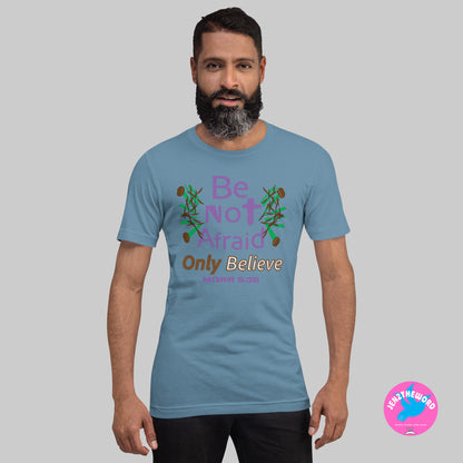 Steel Blue Christian unisex t-shirt for teens, men and women be not afraid