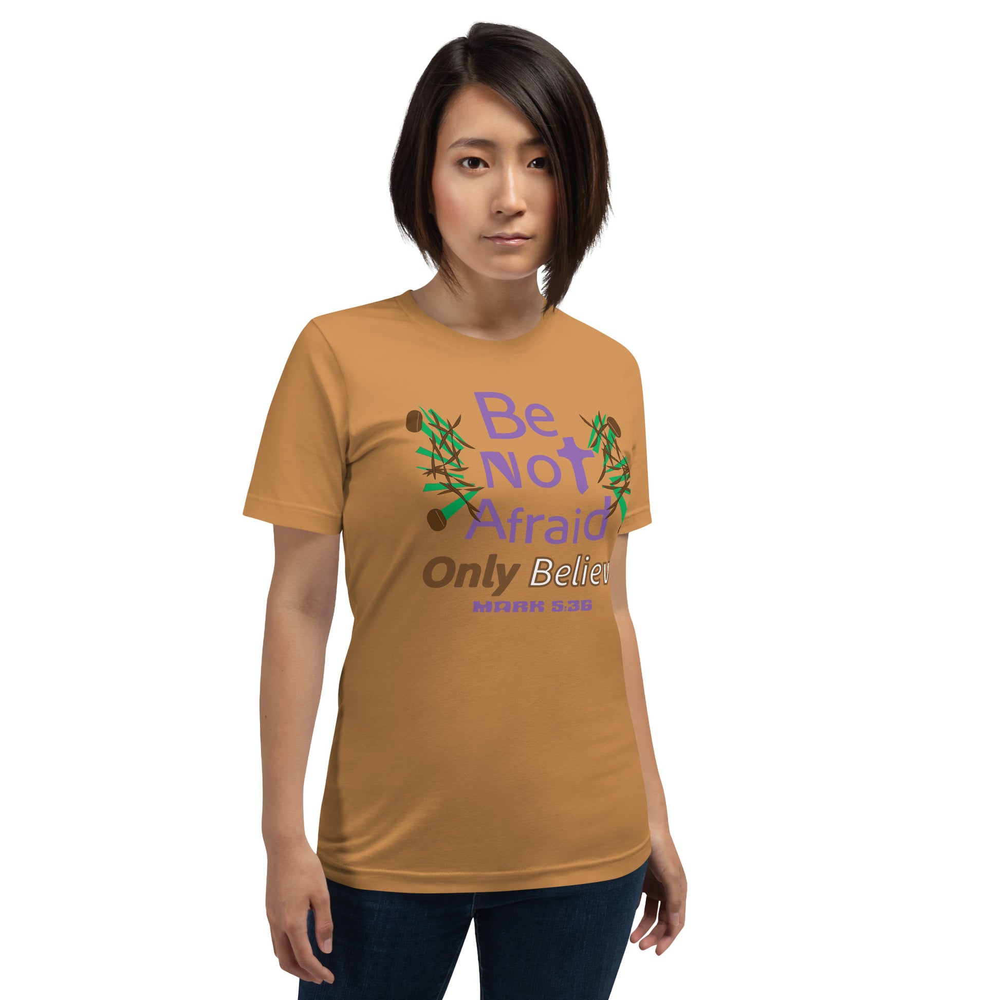Toast be not afraid only believe Mark 5:36 christian t-shirt