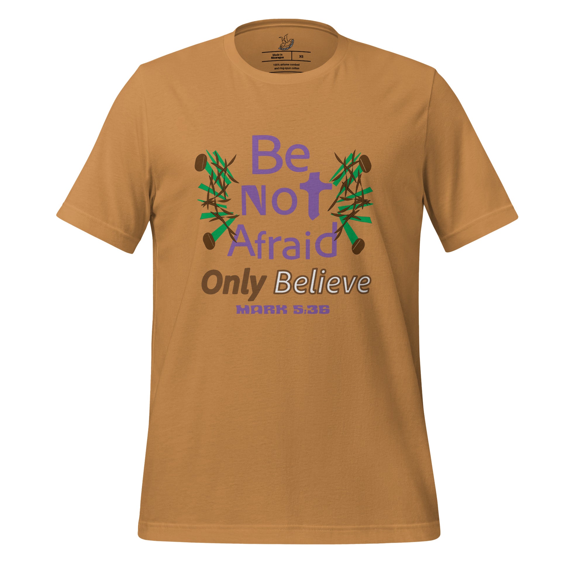 Toast be not afraid only believe Mark 5:36 christian t-shirt