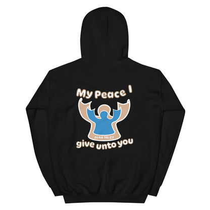 Peace I Leave With You Angel Hoodie, Black