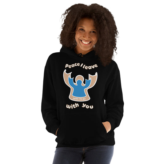 Peace I Leave With You Angel Hoodie, Black