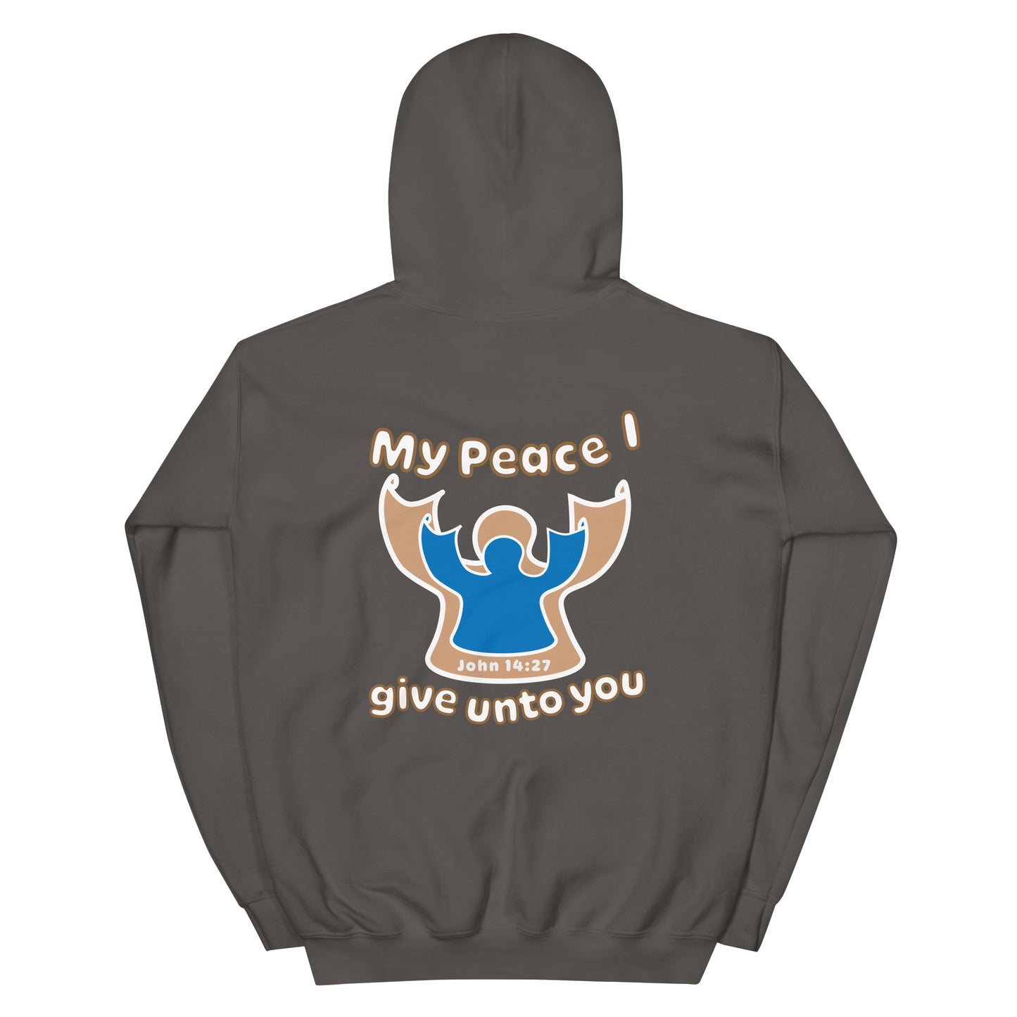 Peace I Leave With You Angel Hoodie, Charcoal