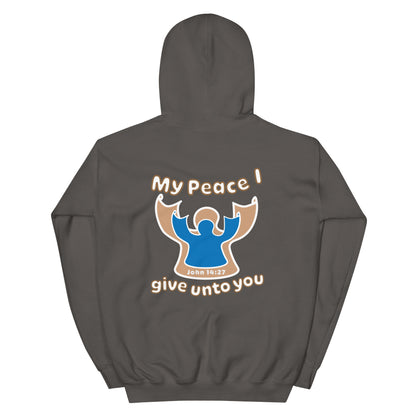 Peace I Leave With You Angel Hoodie, Charcoal