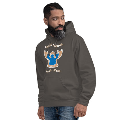 Peace I Leave With You Angel Hoodie, Charcoal