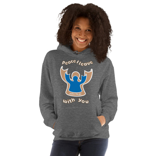 Peace Angel Clothing, Beige Blue Angel, Hoodie, Graphite Heather