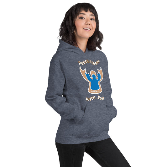Peace Angel Clothing, Beige Blue Angel, Hoodie, Heather Sport Dark Navy