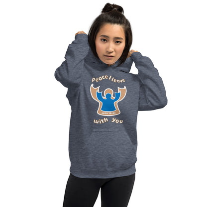 Peace Angel Clothing, Beige Blue Angel, Hoodie, Heather Sport Dark Navy