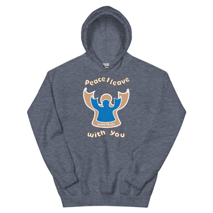 Peace Angel Clothing, Beige Blue Angel, Hoodie, Heather Sport Dark Navy