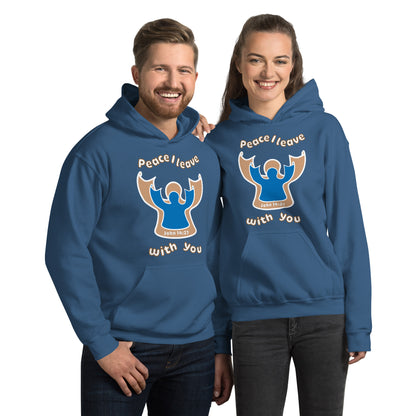 Peace Angel Clothing, Beige Blue Angel, Hoodie, Indigo Blue