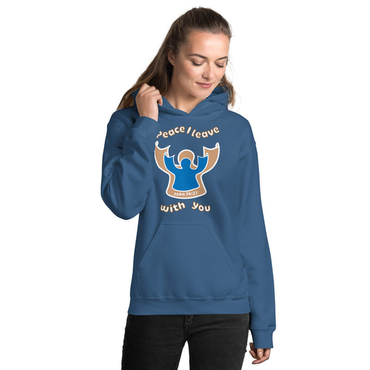 Peace Angel Clothing, Beige Blue Angel, Hoodie, Indigo Blue