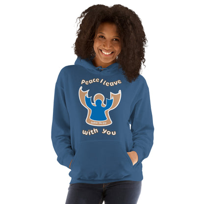 Peace Angel Clothing, Beige Blue Angel, Hoodie, Indigo Blue
