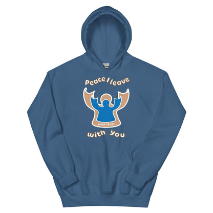 Peace Angel Clothing, Beige Blue Angel, Hoodie, Indigo Blue