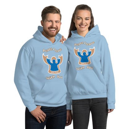 Peace I Leave With You Angel Hoodie, Light Blue