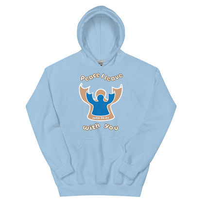 Peace I Leave With You Angel Hoodie, Light Blue