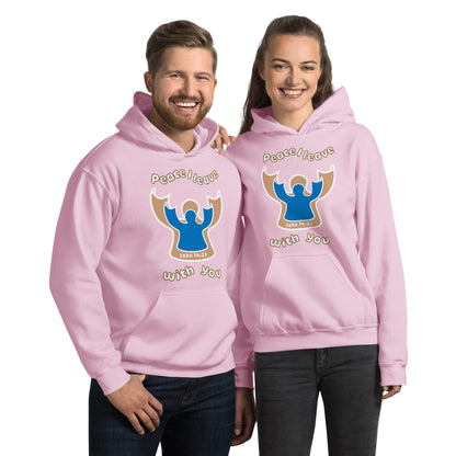 Peace I Leave With You Angel Hoodie, Light Pink
