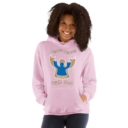 Peace I Leave With You Angel Hoodie, Light Pink