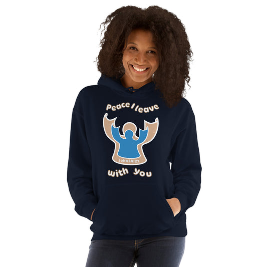 Peace Angel Clothing, Beige Blue Angel, Hoodie, Navy