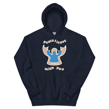 Peace Angel Clothing, Beige Blue Angel, Hoodie, Navy
