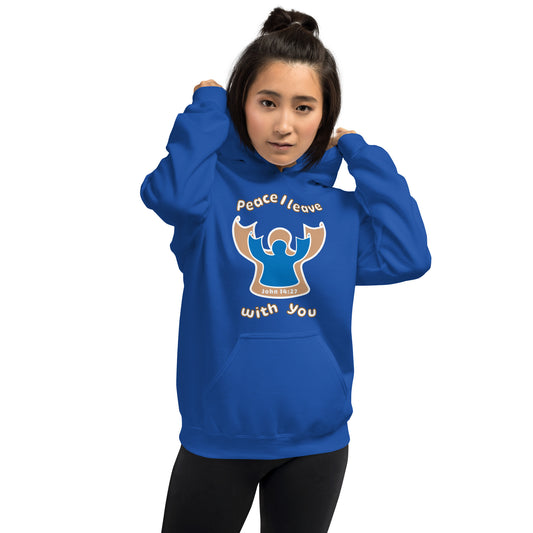 Peace Angel Clothing, Beige Blue Angel, Hoodie, Royal