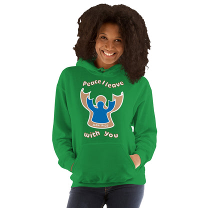 Peace I Leave With You Angel Hoodie, Irish Green