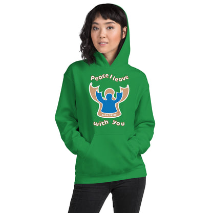 Peace I Leave With You Angel Hoodie, Irish Green